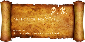 Paulovics Noémi névjegykártya